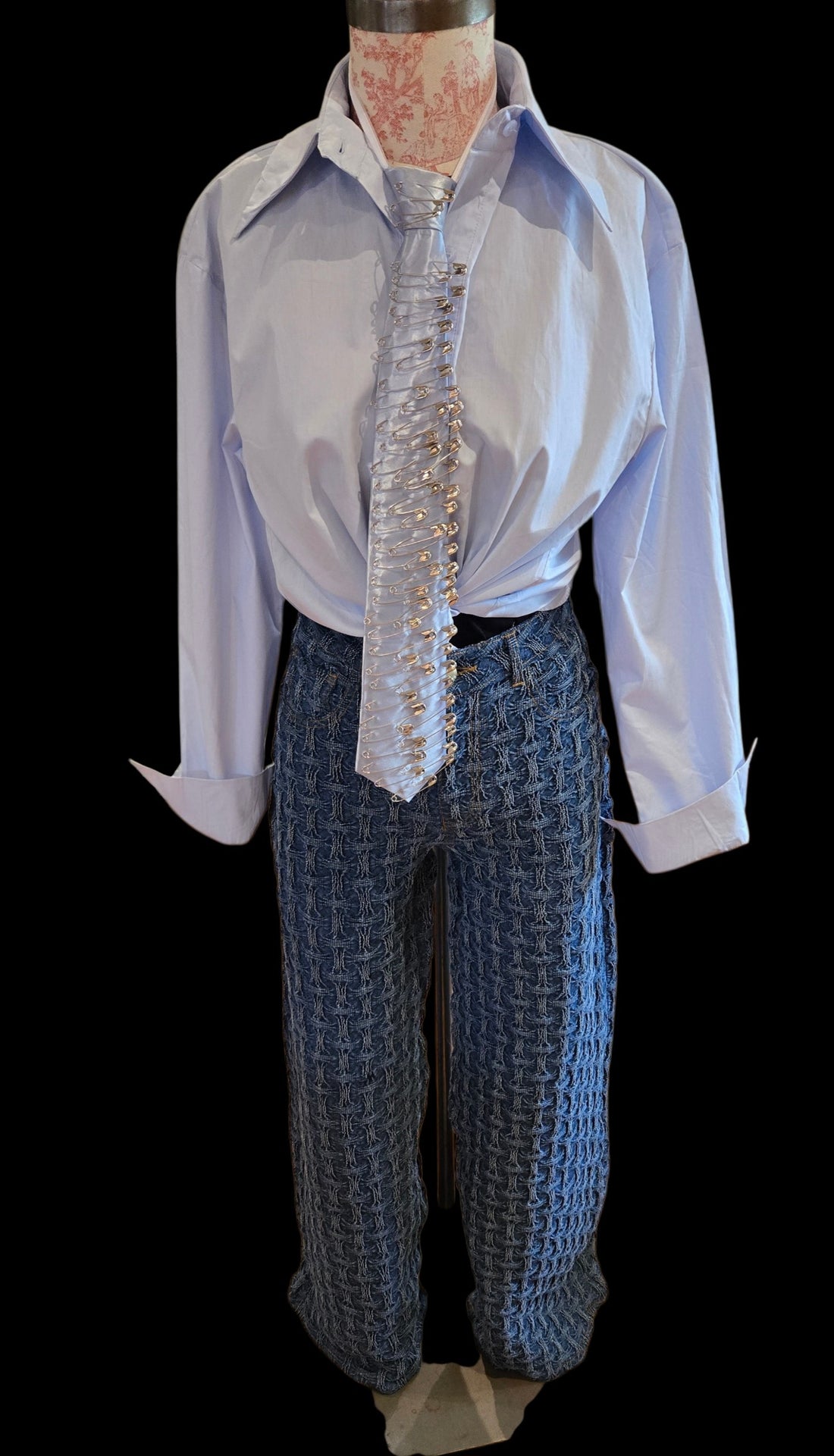 Textured Wide Leg Jeans
