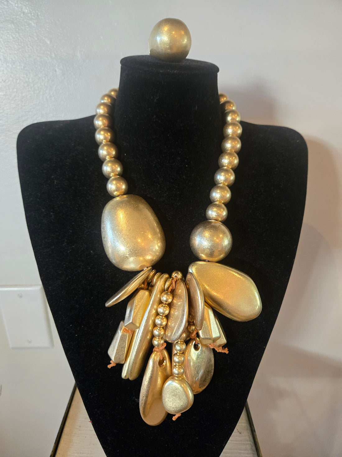 Beaded Gold Statement Necklace