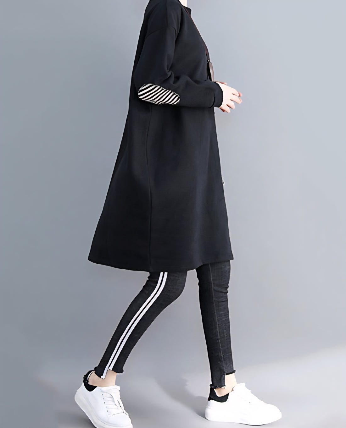 Casual Pocket Long Sweatshirt Short Dress/Tunic