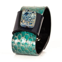 The Emerald Druse Italian Leather Cuff