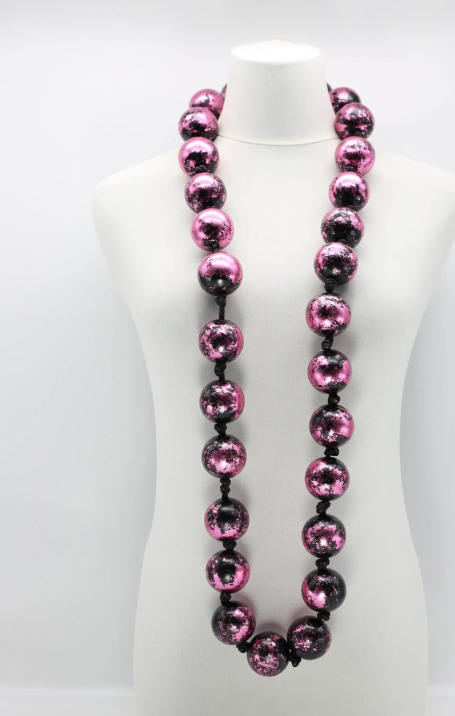 Giant Beads Necklace -Hand Gilded