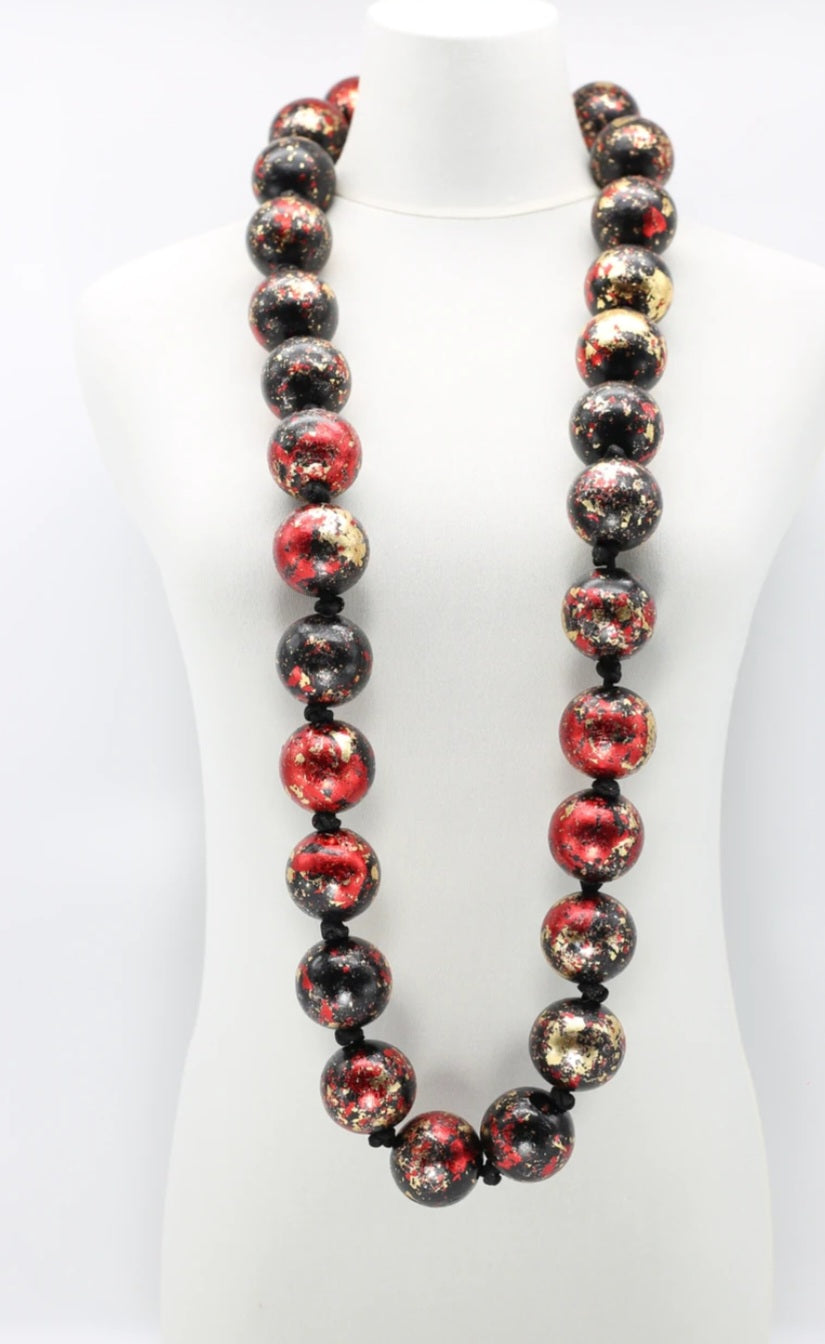 Giant Beads Necklace -Hand Gilded